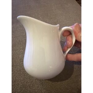 Apilco White Porcelain Creamer Glossy Round Handles France (TD)